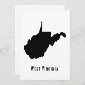 West Virginia Map - Black and White Modern Kaart (Voorkant / Achterkant)