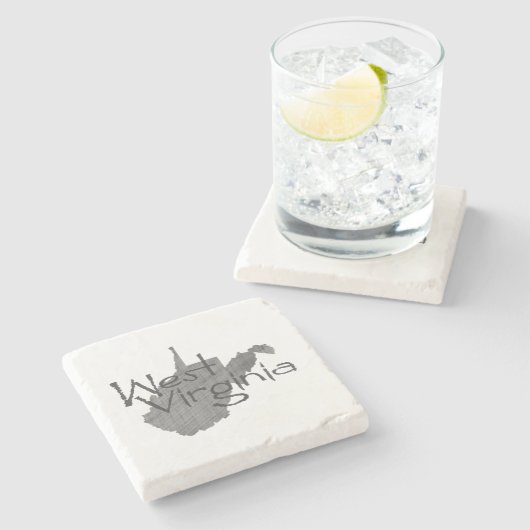 West Virginia Map Shaped Gray Chalkboard Stenen Onderzetter (Zijkant)
