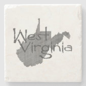 West Virginia Map Shaped Gray Chalkboard Stenen Onderzetter (Voorkant)