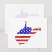 West Virginia Map Shaped Patriotic American Flag Briefkaart (Voorkant / Achterkant)