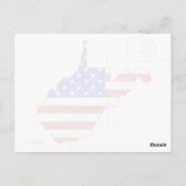 West Virginia Map Shaped Patriotic American Flag Briefkaart (Achterkant)