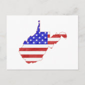West Virginia Map Shaped Patriotic American Flag Briefkaart (Voorkant)