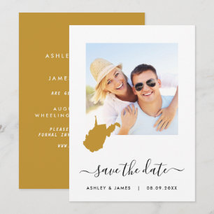 West Virginia Map Wedding Save the Date Kaart