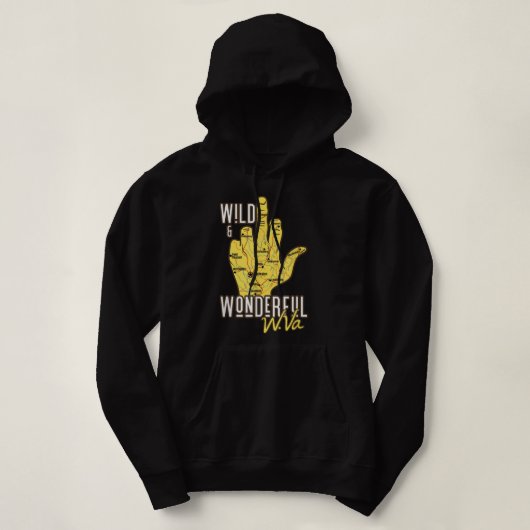 West Virginia Map WV Middle Finger Funny WV Souven Hoodie (Design voorkant)