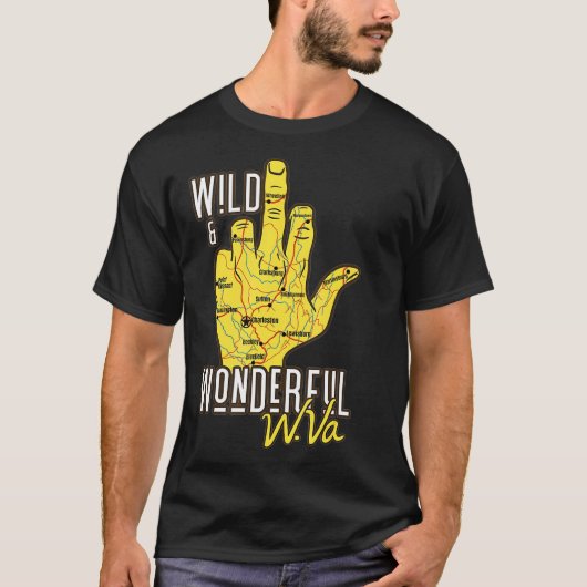 West Virginia Map WV Middle Finger Funny WV T-shirt (Voorkant)