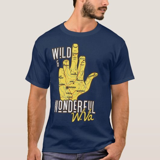 West Virginia Map WV Middle Finger Funny WV T-shirt (Voorkant)