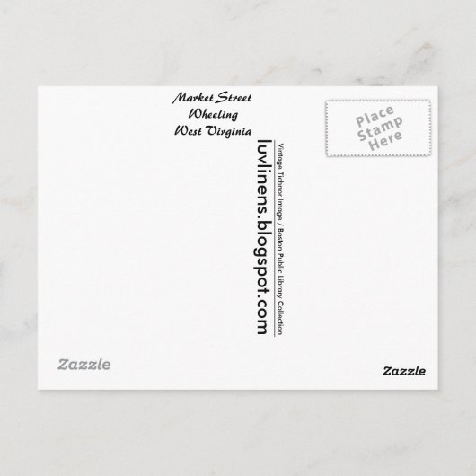 West Virginia, Market Street, Wheeling Briefkaart (Achterkant)