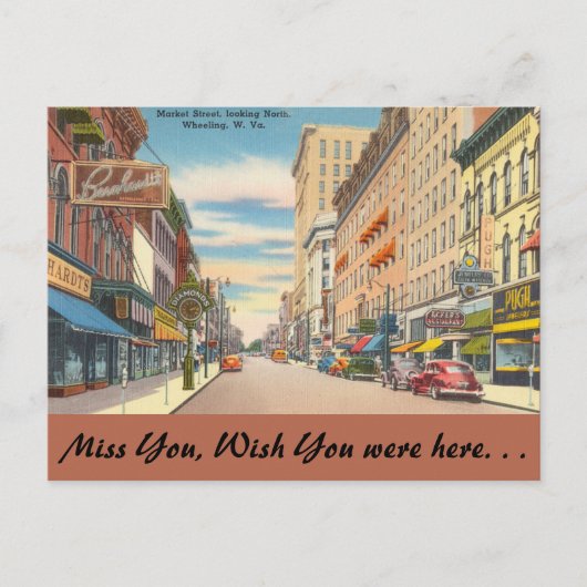 West Virginia, Market Street, Wheeling Briefkaart (Voorkant)