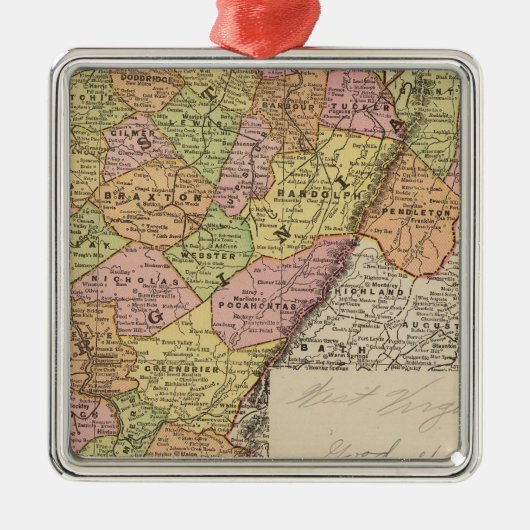 West Virginia Metalen Ornament (Voorkant)