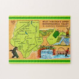 West Virginia Monongahela Valley Kaart Legpuzzel