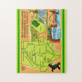West Virginia Monongahela Valley Kaart Legpuzzel (Verticaal)