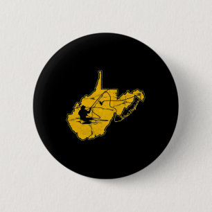 West Virginia Mountain Gold en Blue Fly Vissen F Ronde Button 5,7 Cm