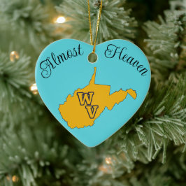 West Virginia Mountain State Appalachian Blue Gold Keramisch Ornament