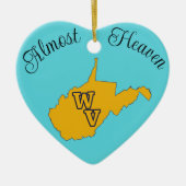 West Virginia Mountain State Appalachian Blue Gold Keramisch Ornament (Voorkant)