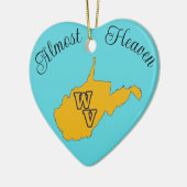 West Virginia Mountain State Appalachian Blue Gold Keramisch Ornament (Links)