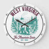 West Virginia Mountain State Bear Grote Klok (Voorkant)