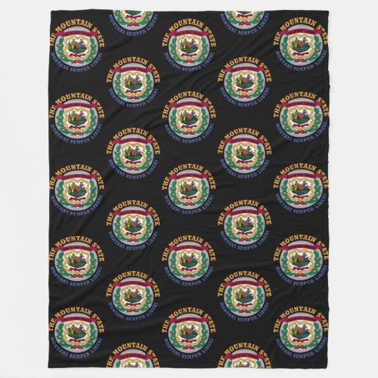 WEST VIRGINIA MOUNTAIN STATE FLAG FLEECE DEKEN (Voorkant)