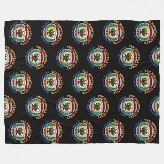 WEST VIRGINIA MOUNTAIN STATE FLAG FLEECE DEKEN (Voorkant (Horizontaal))