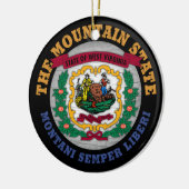 WEST VIRGINIA MOUNTAIN STATE FLAG KERAMISCH ORNAMENT (Links)