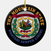 WEST VIRGINIA MOUNTAIN STATE FLAG KERAMISCH ORNAMENT (Achterkant)