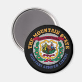 WEST VIRGINIA MOUNTAIN STATE FLAG MAGNET (Voorkant / Achterkant)