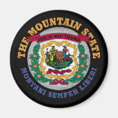 WEST VIRGINIA MOUNTAIN STATE FLAG MAGNET (Voorkant)
