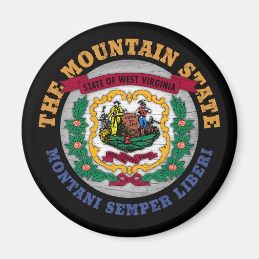 WEST VIRGINIA MOUNTAIN STATE FLAG MAGNET (Voorkant)