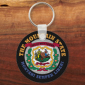 WEST VIRGINIA MOUNTAIN STATE FLAG SLEUTELHANGER (Voorkant)