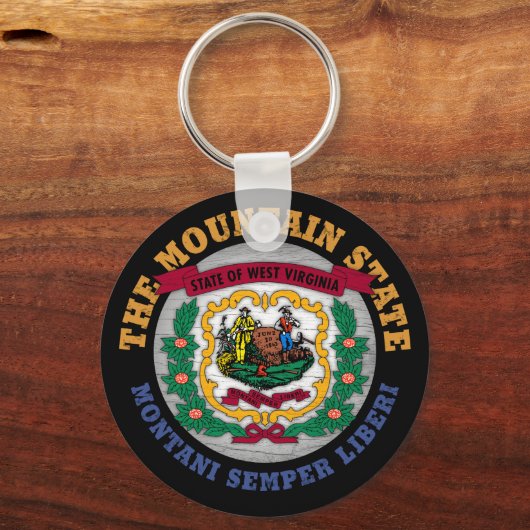 WEST VIRGINIA MOUNTAIN STATE FLAG SLEUTELHANGER (Voorkant)