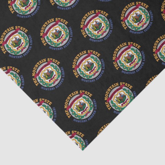 WEST VIRGINIA MOUNTAIN STATE FLAG TISSUEPAPIER (Detail)