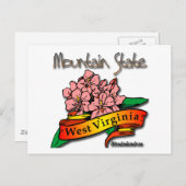 West Virginia Mountain State Rhododendron Briefkaart (Voorkant / Achterkant)