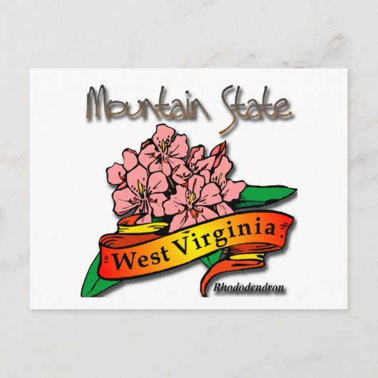 West Virginia Mountain State Rhododendron Briefkaart (Voorkant)