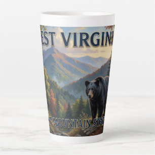West Virginia Mountain State Wildlife Cadeau Latte Mok