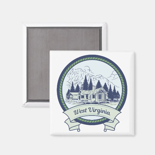 West Virginia Mountains Magneet (Voorkant / Achterkant)