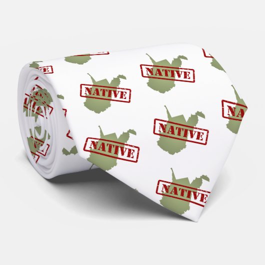 West Virginia Native met West Virginia Map Stropdas (Opgerold)