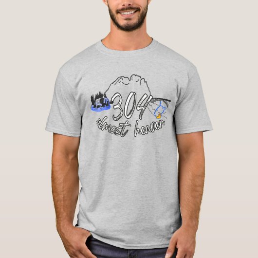 West Virginia netnummer 304 T-shirt (Voorkant)