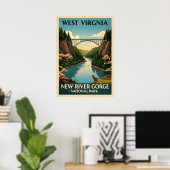 West Virginia New River Gorge V02 Poster (Thuiskantoor)
