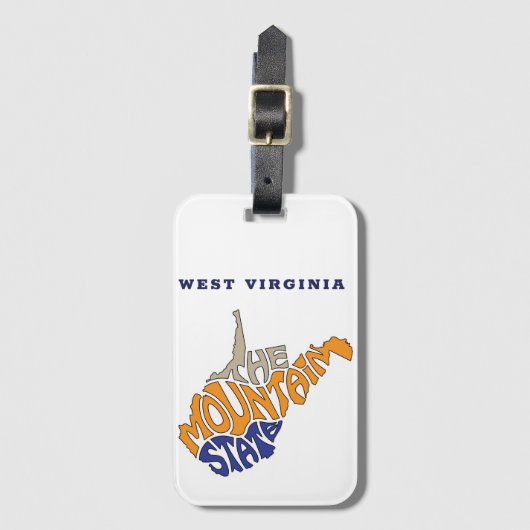 West Virginia Nickname Word Art Bagagelabel (Voorkant (verticaal))