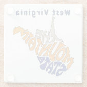 West Virginia Nickname Word Art Glazen Onderzetter (Achterkant)