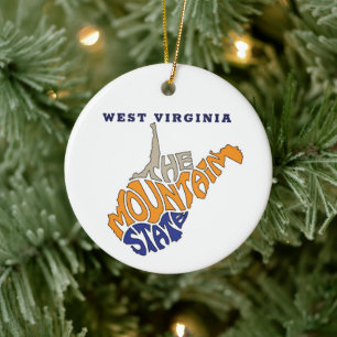 West Virginia Nickname Word Art Keramisch Ornament