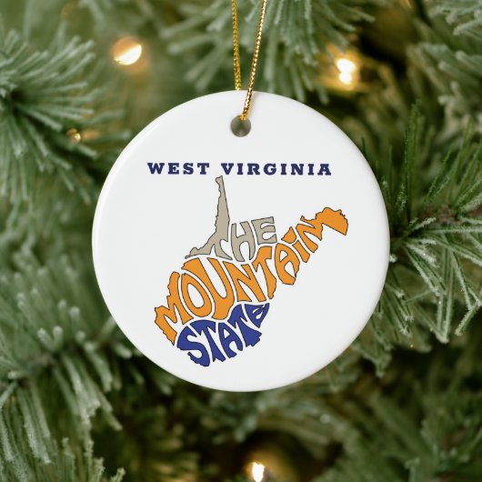 West Virginia Nickname Word Art Keramisch Ornament (Boom)