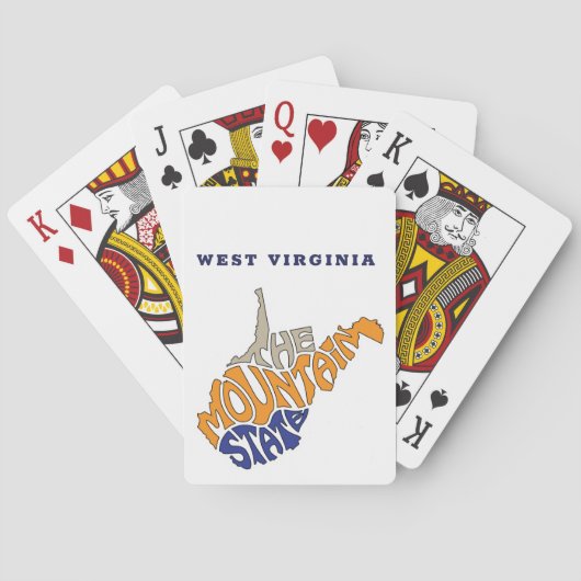 West Virginia Nickname Word Art Pokerkaarten (Achterkant)