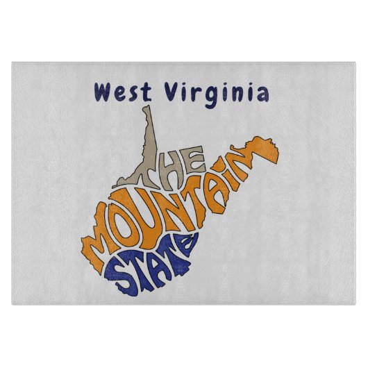 West Virginia Nickname Word Art Snijplank (Voorkant)