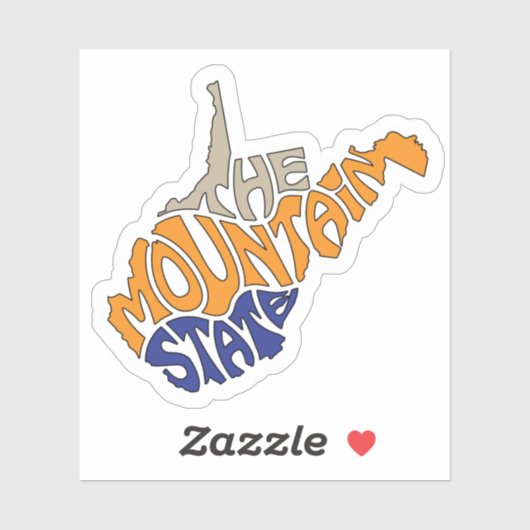 West Virginia Nickname Word Art Sticker (Vel)
