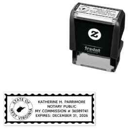 West Virginia Notary Zelfinking Rubber Stamp Zelfinktende Stempel
