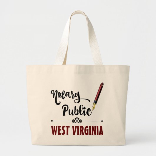 West Virginia Notional Public Ink Pen Grote Tote Bag (Voorkant)