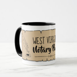 West Virginia Notional Public Scroll Feather Quill Mok
