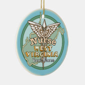 West Virginia Nurse Caduceus Keramisch Ornament (Rechts)