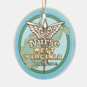 West Virginia Nurse Caduceus Keramisch Ornament (Links)