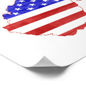 West Virginia Outline Map Shaped American Flag Poster (Hoek)